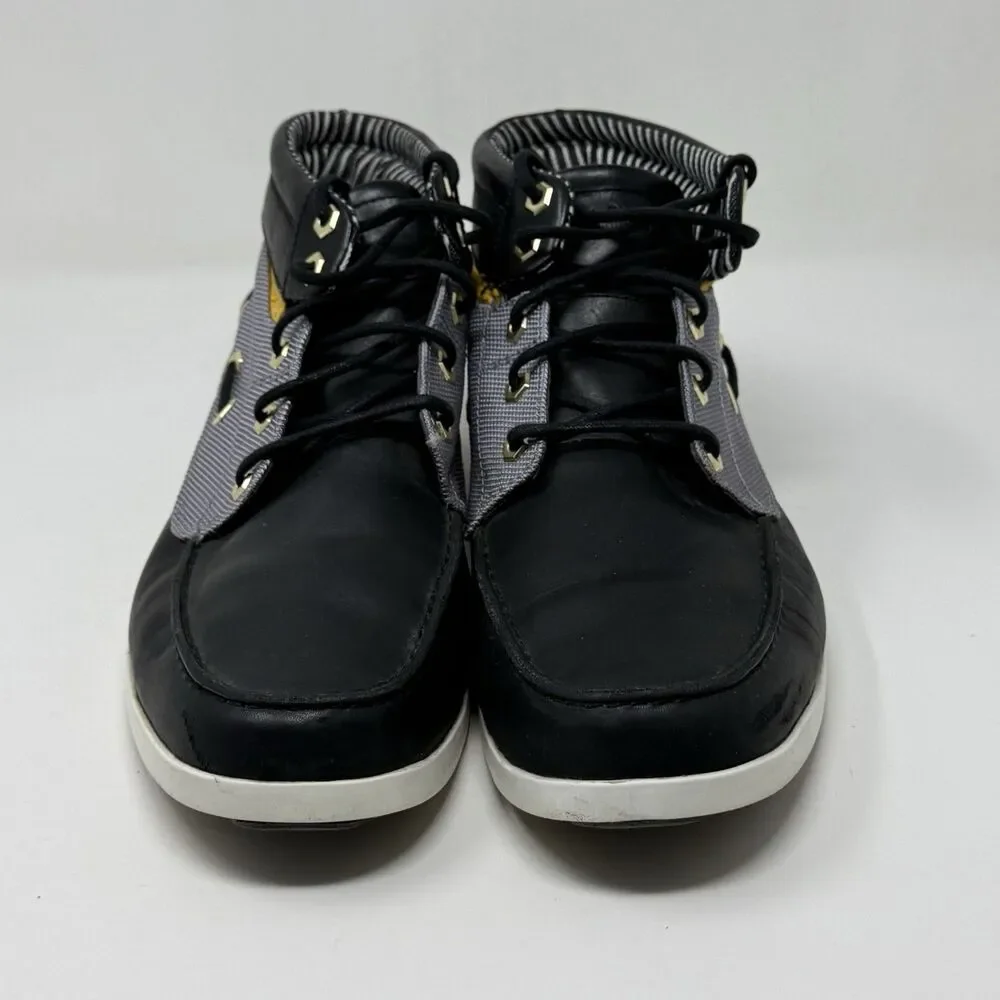 Timberland Newmarket Chukka Boots Mens 12 Black Leather Lace Up Preppy Casual